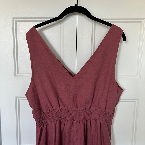 Cynthia Rowley Linen Sleeveless V-Neck Dress – Size 12 – Mauve – EUC - Picture 8 of 9